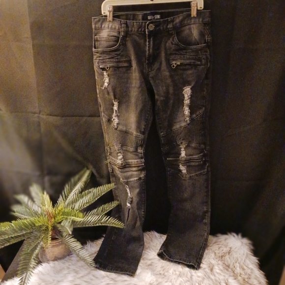 Men's 8ighth/Dstrkt slim moto jeans sz 34x32 - Picture 2 of 13